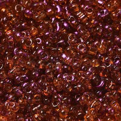 Spray Painted Glass Seed Beads SEED-F005-05A-01-1