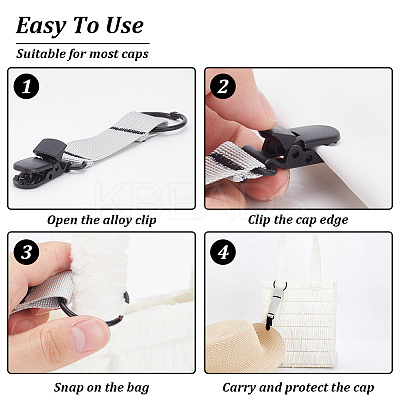 6Pcs 6 Colors Alloy Hat Clip for Travel FIND-GO0001-18-1