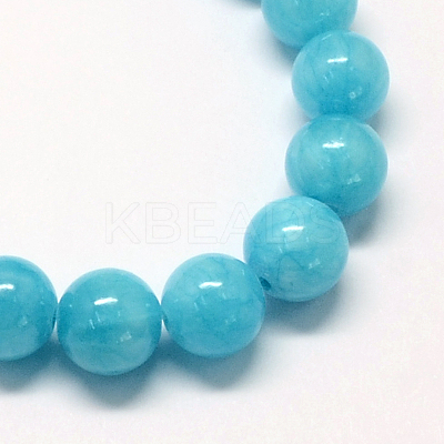 Natural Dyed Yellow Jade Gemstone Bead Strands G-R271-10mm-Y05-1