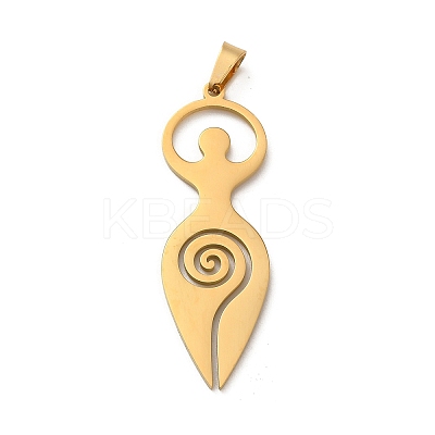 304 Stainless Steel Pendants STAS-O005-06G-1