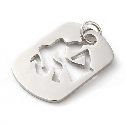 Non-Tarnish Hollow 304 Stainless Steel Pendants STAS-C086-04A-P-1