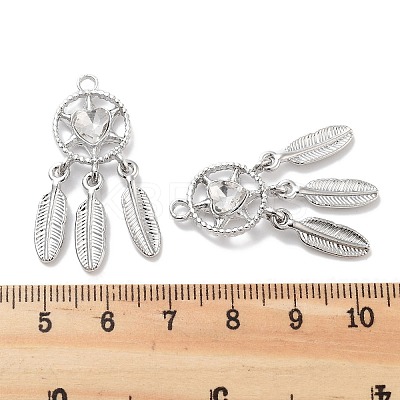 Rack Plating Alloy Rhinestone Pendants PALLOY-F311-19P-01-1