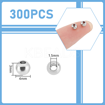 304 Stainless Steel Round Spacer Beads STAS-UN0058-86B-P-1