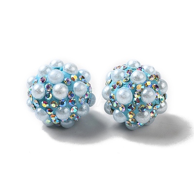 Polymer Clay Rhinestone Beads RGLA-D050-01G-1