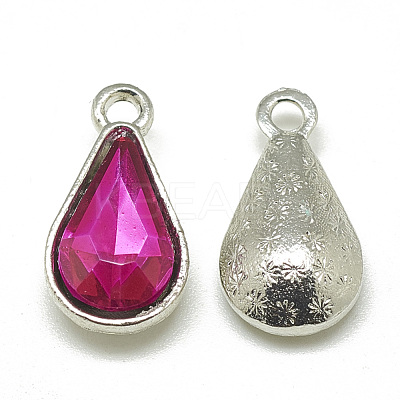 Alloy Glass Pendants PALLOY-T029-8x13mm-09-1