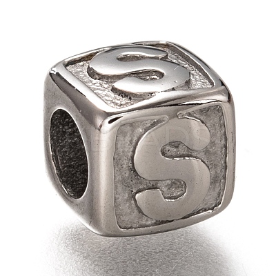 Tarnish Resistant 304 Stainless Steel European Beads OPDL-L020-001S-1