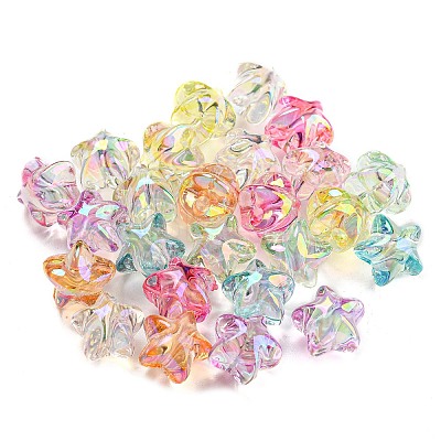 UV Plating Transparent Acrylic Beads X-MACR-D024-13-1