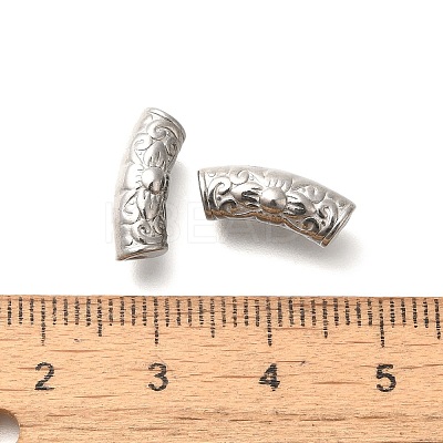 304 Stainless Steel Curved Tube Beads STAS-I321-26P-1