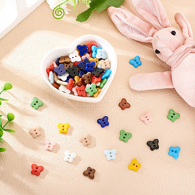 80Pcs 2-Hole Porcelain Buttons PORC-PJ0001-02D-1