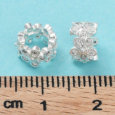 Sakura Cherry Blossom Flower European Beads KK-B078-05S-1