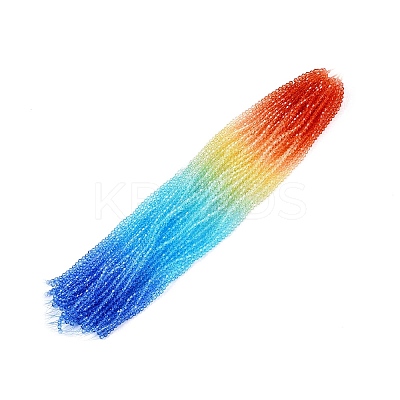 Gradient Color Baking Paint Glass Bead Strands DGLA-A039-T2mm-A012-1