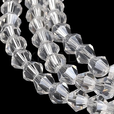 Transparent Electroplate Glass Beads Strands EGLA-A039-T4mm-B13-1