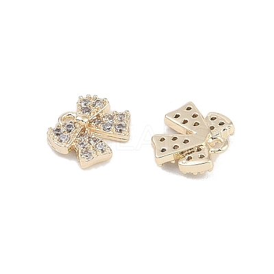 Brass Micro Pave Clear Cubic Zirconia Pendants KK-K351-46C-G-1