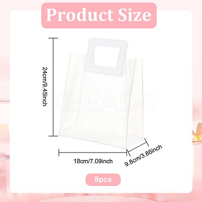 Valentine's Day Rectangle Transparent PVC Storage Bags with Handle ABAG-WH0046-05B-1