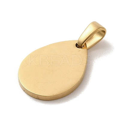PVD Vacuum Plating 304 Stainless Steel Stamping Blank Tag Pendants STAS-B053-04G-1