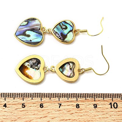 Brass Natural Abalone Shell Dangle Earrings EJEW-F388-01B-G-1