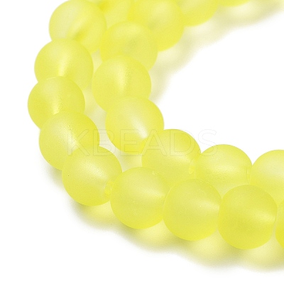 Baking Paint Transparent Glass Bead Strands GLAA-S031-6mm-30-1