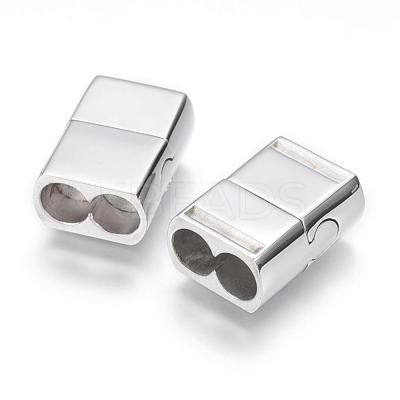 Tarnish Resistant 304 Stainless Steel Magnetic Clasps with Glue-in Ends STAS-G143-52P-1