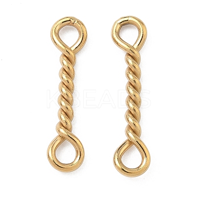 304 Stainless Steel Twisted Bar Connrctor Charms STAS-L300-002G-01-1