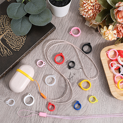 5Pcs 5 Colors Rubber Lanyard Straps DIY-GF0008-39C-1
