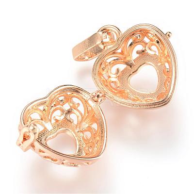 Rack Plating Brass Cage Pendants KK-S309-04G-1