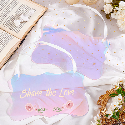 Wavy Rectangle Acrylic Blank Sign Pendant Decorations DIY-GA0006-40-1