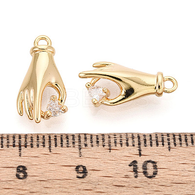 Brass Micro Pave Clear Cubic Zirconia Pendants X1-KK-T078-06G-02-1