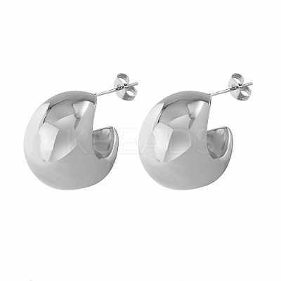 304 Stainless Steel Stud Earrings for Women IL8099-2-1