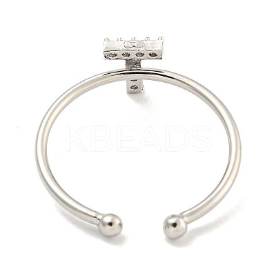 Rack Plating Brass Open Cuff Rings for Women RJEW-F162-02P-T-1