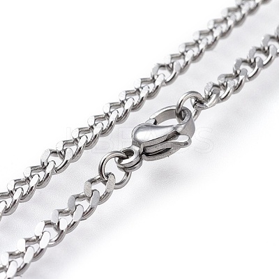 Non-Tarnish 201 Stainless Steel Curb Chain Necklace NJEW-G326-05P-1