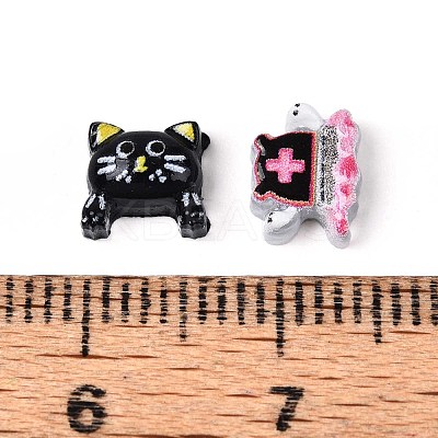 Halloween Theme Printed Opaque Resin Cabochons CRES-T025-19-1