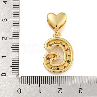 Brass Micro Pave Colorful Cubic Zirconia Pendants KK-P281-01G-G-1