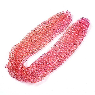 Baking Paint Transparent Glass Beads Strands DGLA-A035-T10mm-A01-1