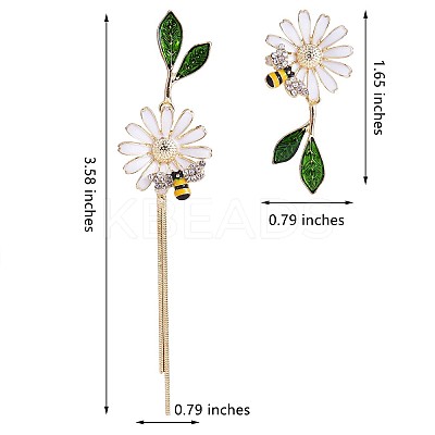 Daisy & Bee Enamel Asymmetric Earrings JE963A-1