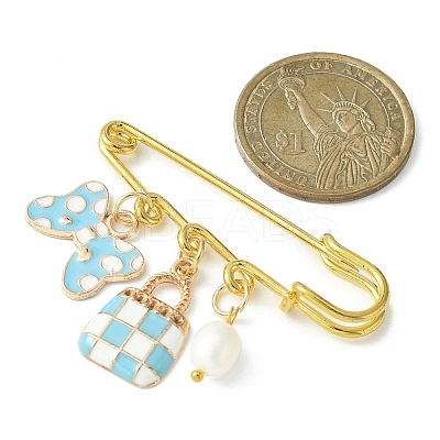 Bowknot & Bag Alloy Enamel Pendant Brooch Pin JEWB-BR00111-1