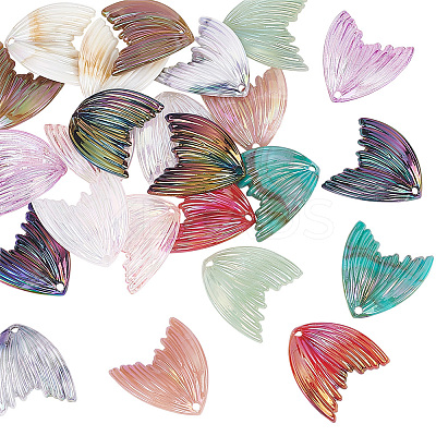 24Pcs 12 Colors Gradient Color Opaque & Transparent Resin Pendants RESI-OC0001-59-1