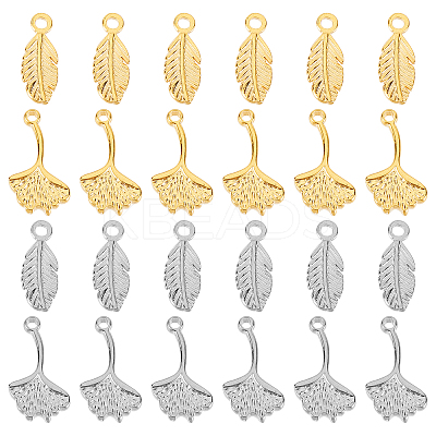24Pcs 4 Style 304 Stainless Steel Pendants STAS-DC0010-14-1