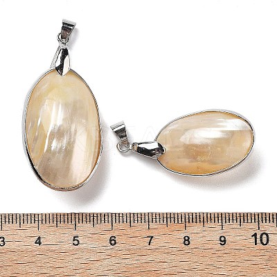 Electroplate Natural Shell Big Pendants KK-F882-05P-1