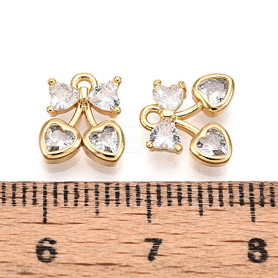 Brass Micro Pave Cubic Zirconia Charms KK-N261-94B-G-1