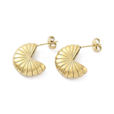 Ion Plating(IP) 304 Stainless Steel Flower Stud Earrings EJEW-P258-48G-1