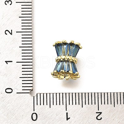 Rack Plating Column Brass Micro Pave Clear Cubic Zirconia European Beads KK-Q040-12G-1