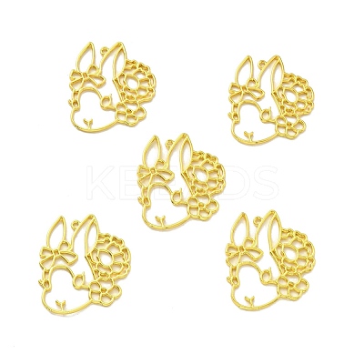 Alloy Open Back Bezel Pendants FIND-D025-01G-1