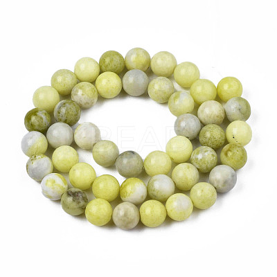 Natural Yellow Mustard Jasper Beads Strands X-G-Q462-8mm-39-1
