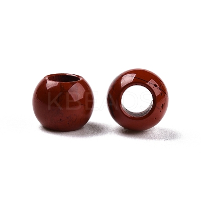 Natural Red Jasper European Beads G-T092-10mm-25-1