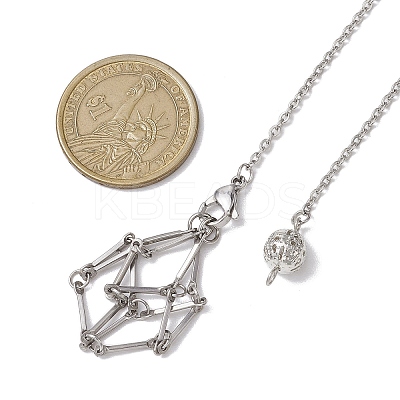304 Stainless Steel Chain Macrame Pouch Empty Stone Holder Dowsing Pendulums HJEW-JM02327-02-1