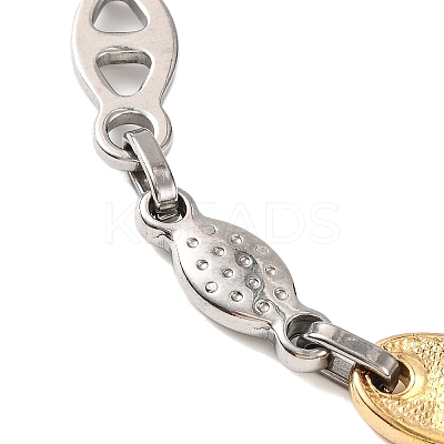 201 Stainless Steel Oval & Horse Eye Link Chain Bracelets BJEW-B078-104GP-1