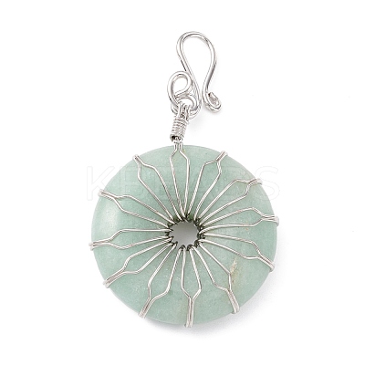 Natural Green Aventurine Big Pendants G-P459-01P-C-1