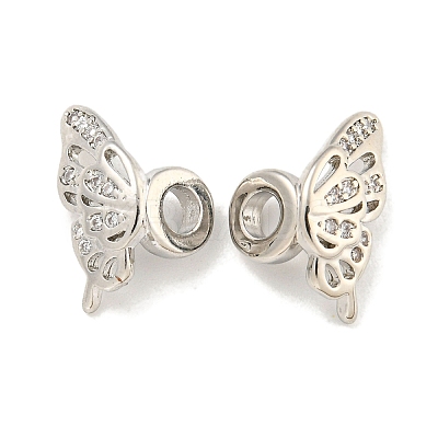Brass Cubic Zirconia Beads KKB-L215-023P-1