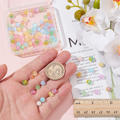 100Pcs 10 Colors Natural Selenite Beads G-AR0006-23-1