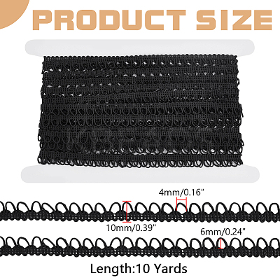 10 Yards Polyester Braided Trims with Elastic Button Loops EC-WR0001-02B-1